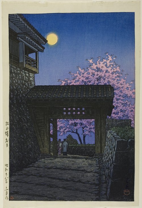 松山城上的满月