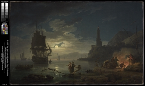 Coastal Scene in Moonlight