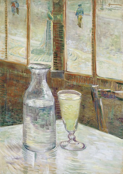 Café table with absinth