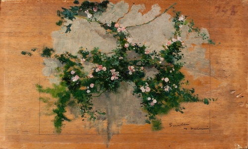 Sketch of a climbing wild rose bush