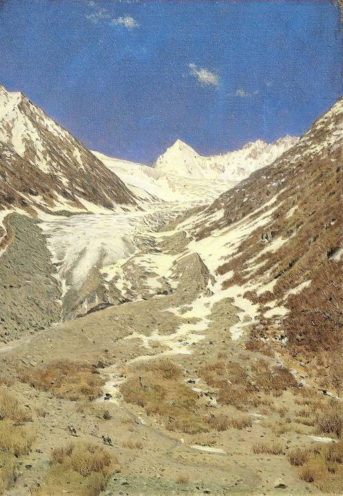 Glacier on the Road from Kashmir to Ladakh (Sketch)