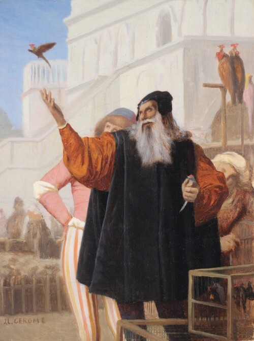 Leonardo da Vinci releasing birds
