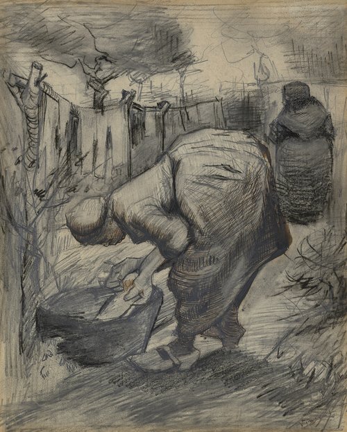 Woman by the Wash Tub, in a Garden