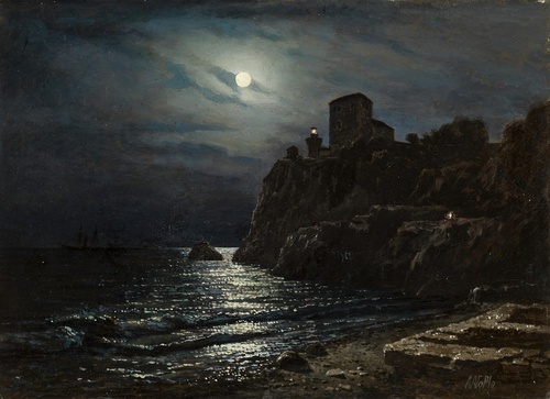 Moonlit Coast and Castle