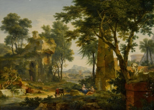 The Holy Family at rest in Egypt