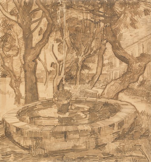 Fountain in the garden of the hospital of Saint-Paul