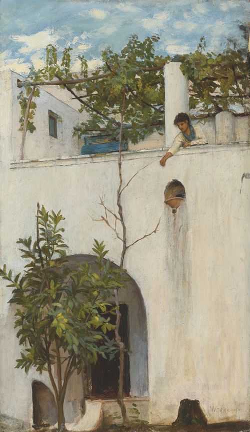 lady on a balcony, capri