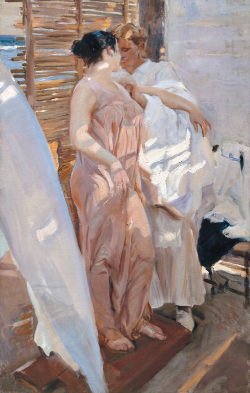 The Pink Robe. After the Bath 1916
