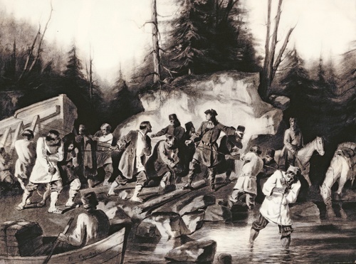 Peter I Drags Ships from Onega Bay