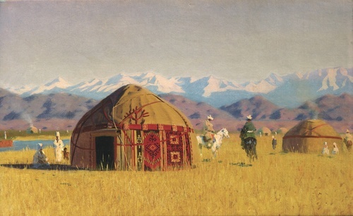 Kyrgyz Kibitkas on the Chu River 1869
