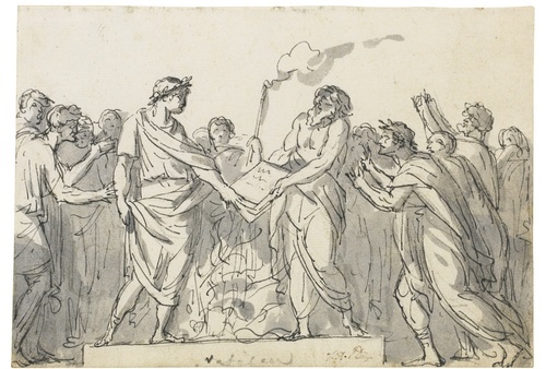 Augustus forbidding the burning of Virgil's Aeneid