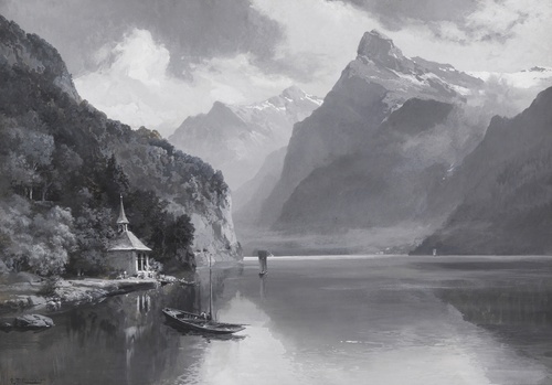 Lake Lucerne with Tell's Chapel towards Uri Rotstock