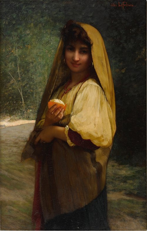 An Italian girl with an orange