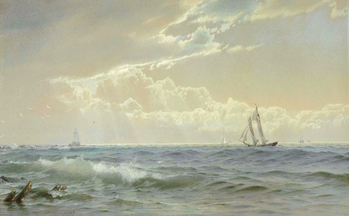 海岸风光与帆船 1873