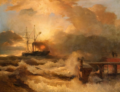 Stormy Evening on Dutch Coast