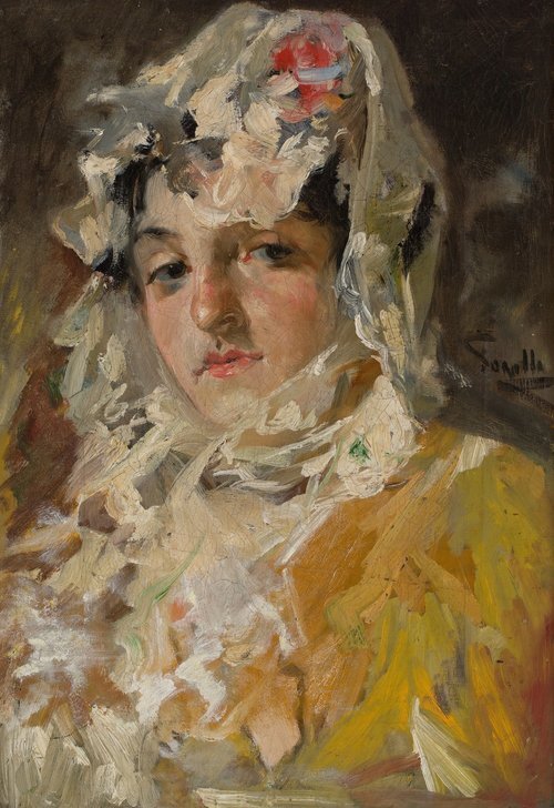 Head of a Woman with White Mantilla