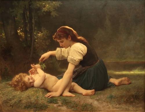 Nature's Fan- Girl with a Child