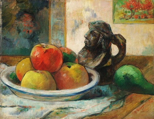 Still Life with Apples, a Pear, and a Ceramic Portrait Jug