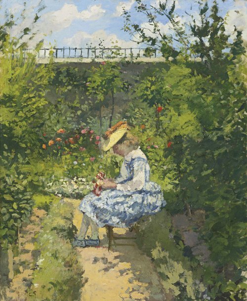 Jeanne Pissarro Pontoise'deki Bahçede Oturuyor