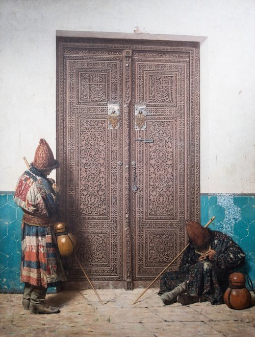Tại cửa vào nhà thờ Hồi giáo