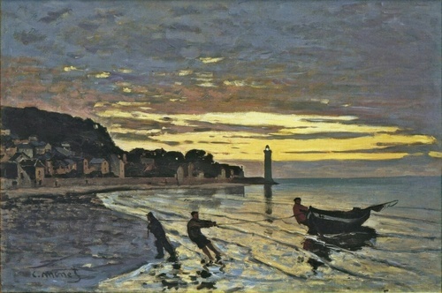 Dra en båt i land, Honfleur