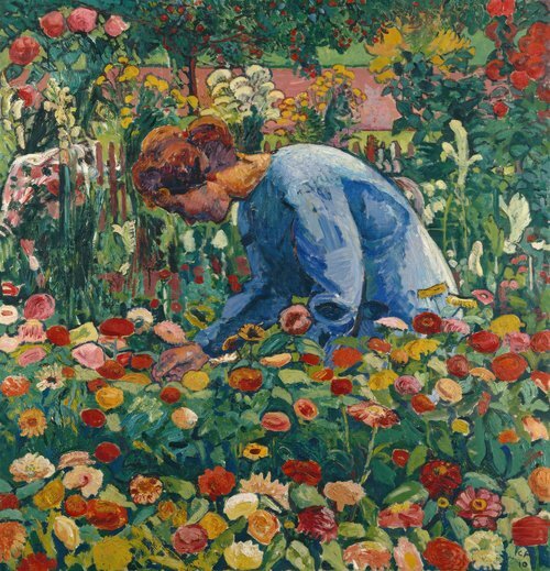 Anna Amiet in the Flower Garden 1910