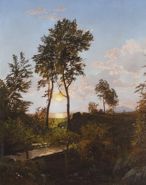 Wooden Bridge at Sunset