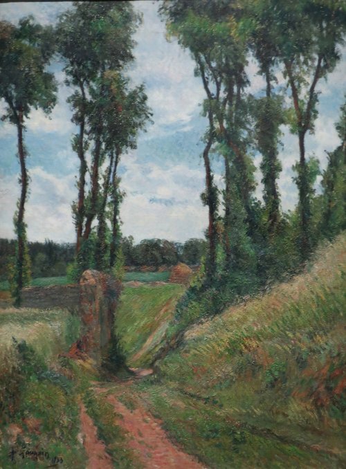 Landscape with Tall Trees or Poplar-Lined Lane, Osny