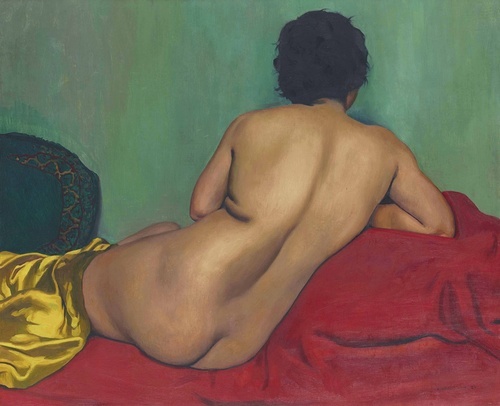 Nude on a Red Sofa