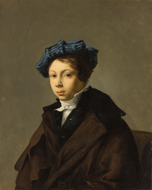 Portrait of a Young Man Wearing a Blue Beret