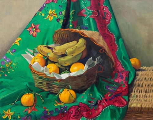 Basket of Tangerines and Bananas