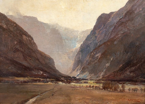 Alpine panorama with Golling an der Salzach