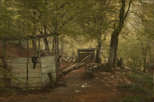 Skittle-alley in Saeby Forest. Spring Morning 1882