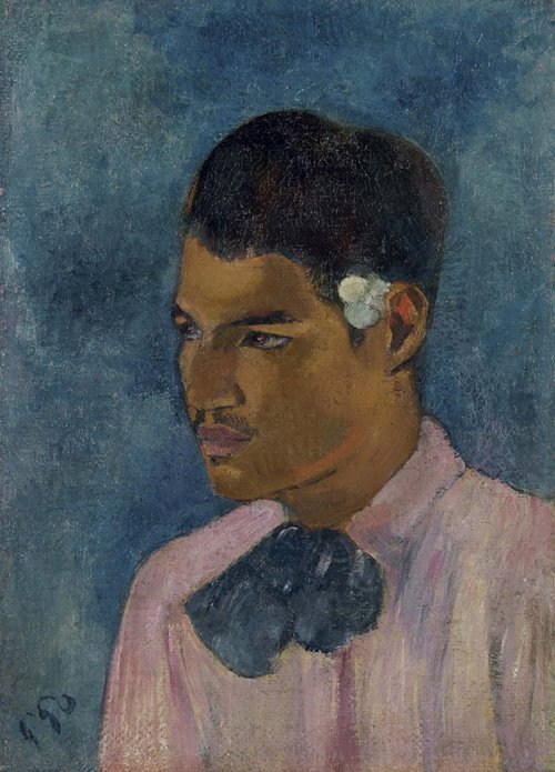 Tahitian Boy with Hair Ornament of Flower