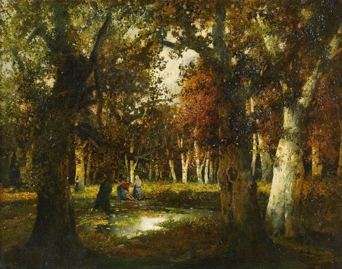 Forest Interior with Figures