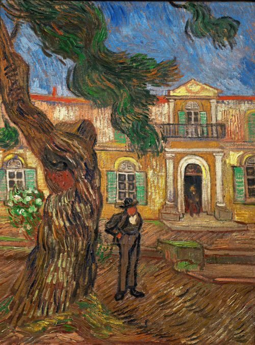 Pine Trees with Figure in the Garden of Saint-Paul Hospital