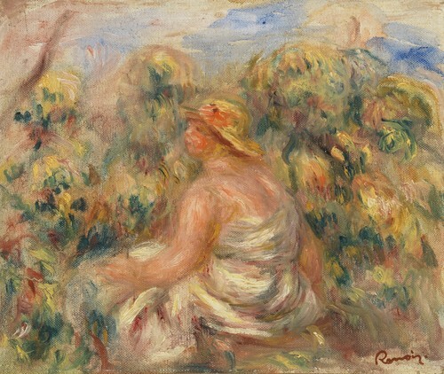 Woman with Hat in a Landscape