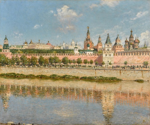 Katedral Moskow dan Sungai Moskow (Musim Semi)
