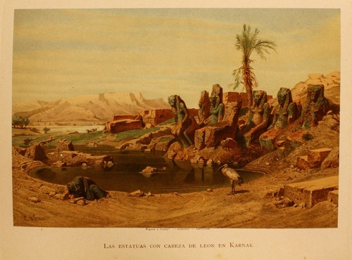 The Statues with Lion Heads in Karnak