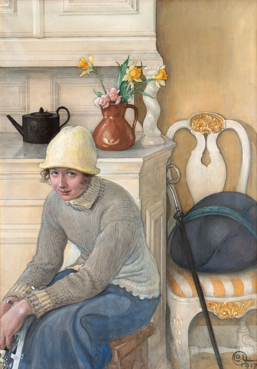 Girl with ice skates