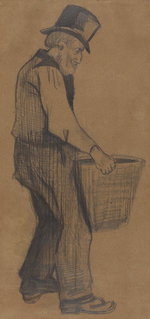 Old Man Carrying a Bucket