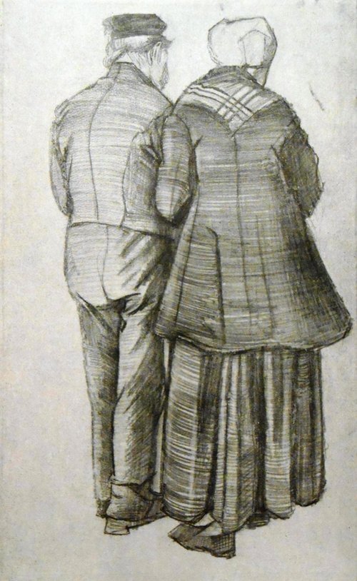Old couple, seen from the rear