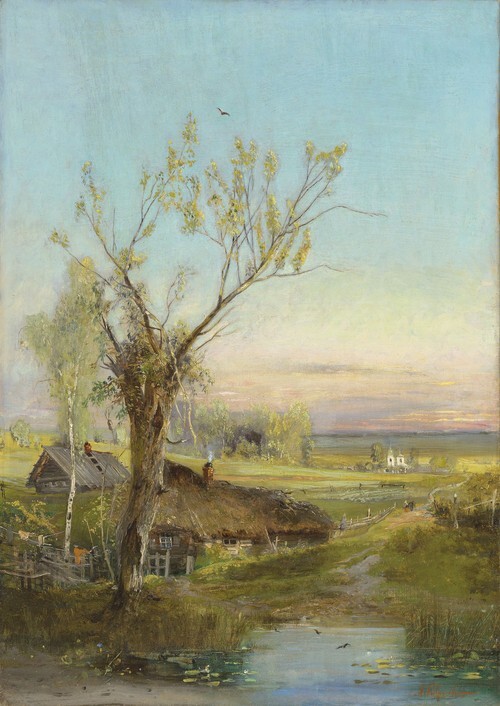 Nehir kenarı köyü