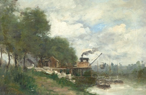 The Steam Crane by the River