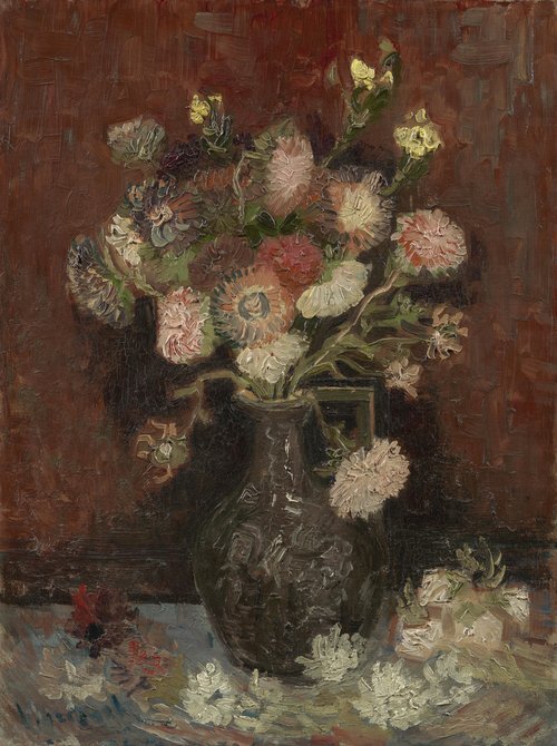 Vase with Chinese Asters and Gladioli 1886
