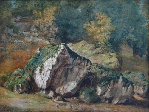 Studie skal a stromů, Fontainebleau 1829