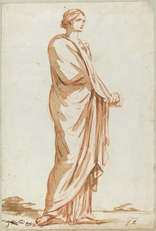 Romeinse standbeeld van een staande vrouw