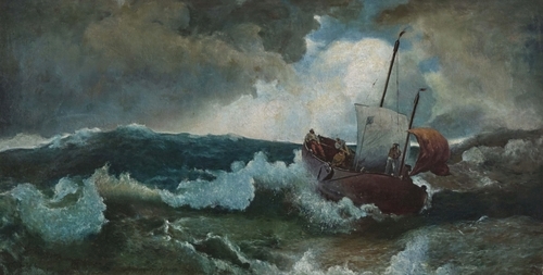 Fishing Boat on a Stormy Sea