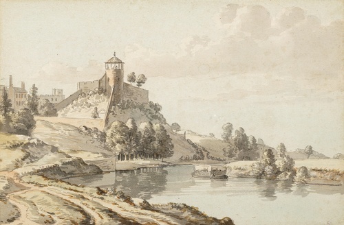 Pohled na hrad Shrewsbury od jihu