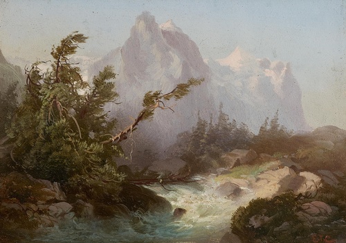 Alpine Landscape with Mountain River